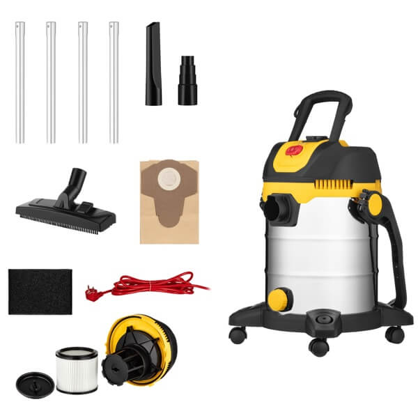 Construction Vacuum Cleaner 2E 2E-VC2012SSD PowerClean 20S, 1200W, 20L, Silver/Yellow