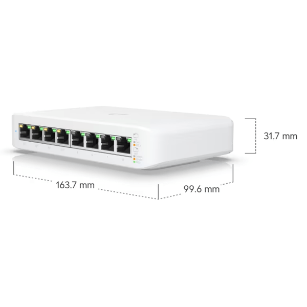 PoE+ Switch Ubiquiti USW-Lite-8-POE UniFi Switch Lite 8 PoE [UB2USWLITE8POEEU], 8-Port Gigabit, White