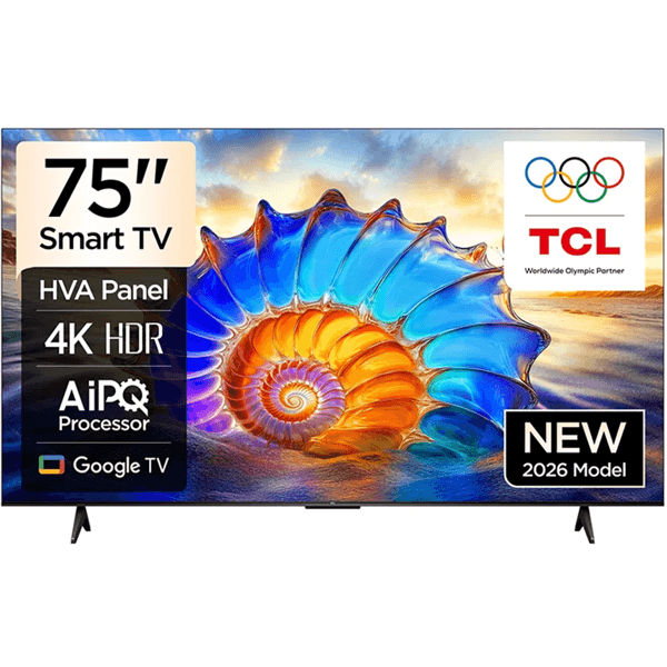 TV TCL 75V6D, 75", 4K UHD, Smart TV, HDMI, USB, LAN, Bluetooth, WiFi, Black