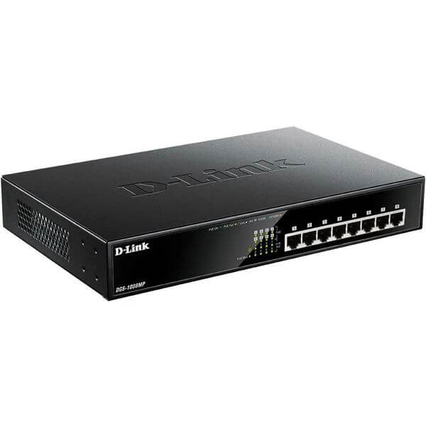 სვიჩი D-Link DGS-1008MP/B1A, 8-Port Gigabit, POE+Switch, Black