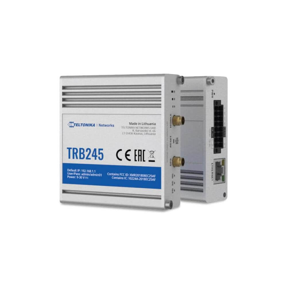 4G Gateway Teltonika TRB245000000 TRB245, Industrial Rugged LTE Gateway, Silver