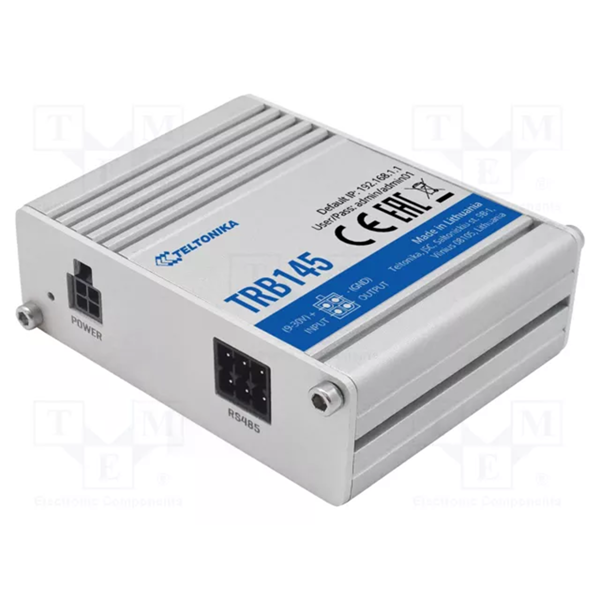 LTE Gateway Teltonika TRB145003000 TRB145, LTE Cat 1 RS485 Gateway, Silver