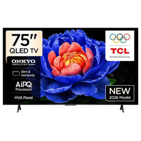 TV TCL 75P7L QLED, 75", 4K UHD, Smart TV, HDMI, USB, Bluetooth, WIFI, Black