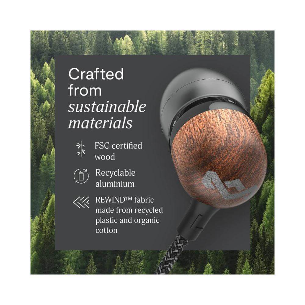 ყურსასმენი House of Marley EM-JE042-SB S. JAMAICA, In-Ear Headphones, Wired, Type-c, Brown