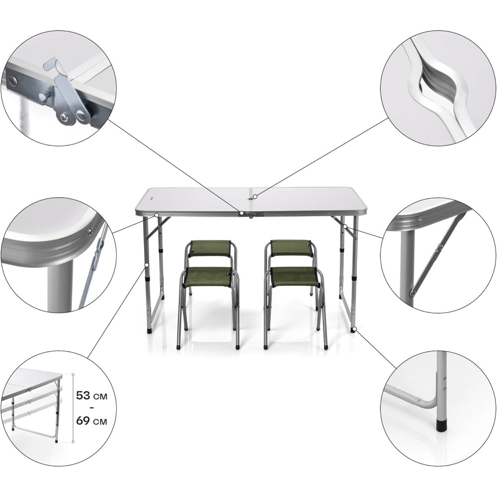 Garden Furniture Set OEM 17051530, 5Pcs, Green