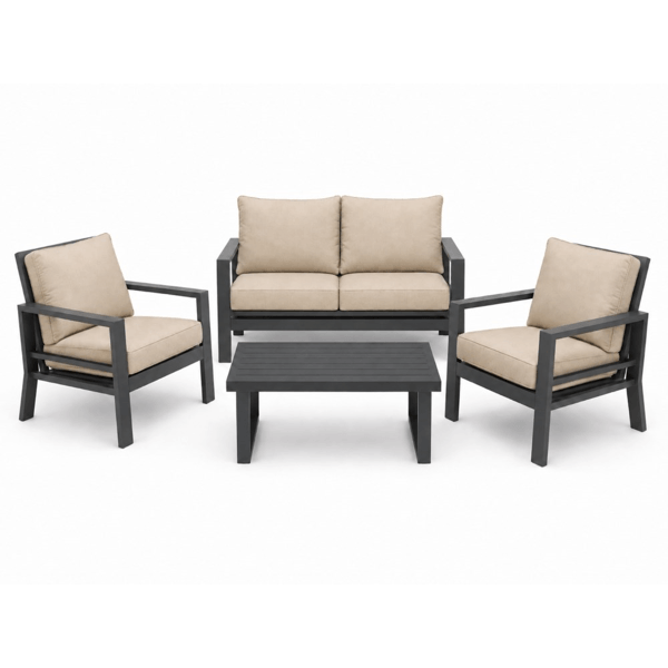 ბაღის ავეჯის კომპლექტი OEM Jm-PS-T812A, 4Pcs, Furniture Set, Black