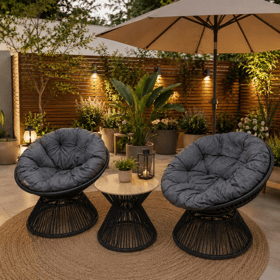 ბაღის ავეჯის კომპლექტი OEM YRG-W145, 3Pcs, Furniture Set, Black