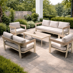 ბაღის ავეჯის კომპლექტი OEM Jm-7947, 5Pcs, Furniture Set, Beige