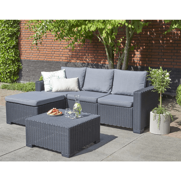 ბაღის ავეჯის კომპლექტი Keter California chaise longue Gr+NW-cg 03 STD, 3Pcs, Furniture Set, Grey