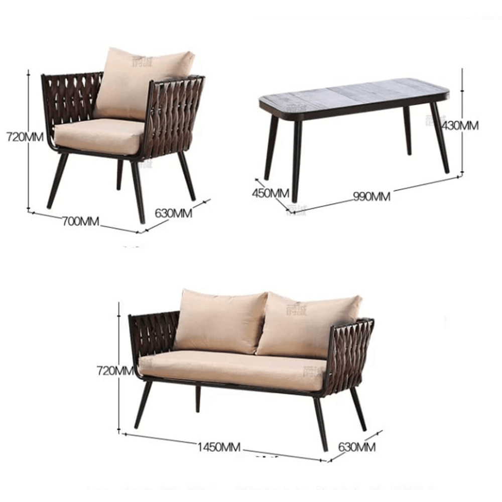 ბაღის ავეჯის კომპლექტი OEM JHA-16010, 4Pcs, Furniture Set, Brown