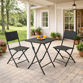 ბაღის ავეჯის კომპლექტი OEM 17051527, 3Pcs, Furniture Set, Black