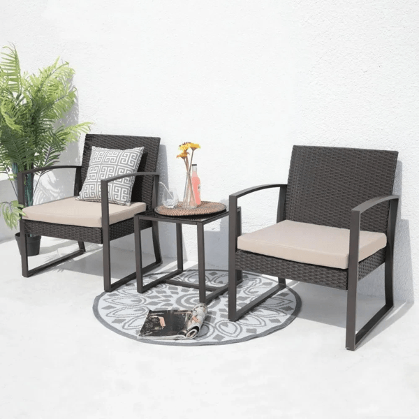 ბაღის ავეჯის კომპლექტი OEM 17051528, 3Pcs, Furniture Set, Black