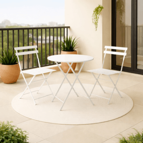 ბაღის ავეჯის კომპლექტი OEM 17051535, 3Pcs, Furniture Set, White