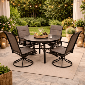 ბაღის ავეჯის კომპლექტი OEM JM-PS-T720, 5Pcs, Furniture Set, Black