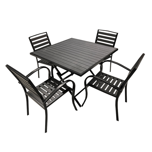 ბაღის ავეჯის კომპლექტი OEM ZT-8815B, 5Pcs, Furniture Set, Black