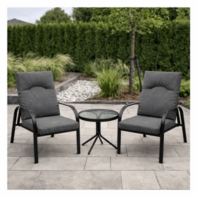 ბაღის ავეჯის კომპლექტი OEM HD-11162, 3Pcs, Furniture Set, Black