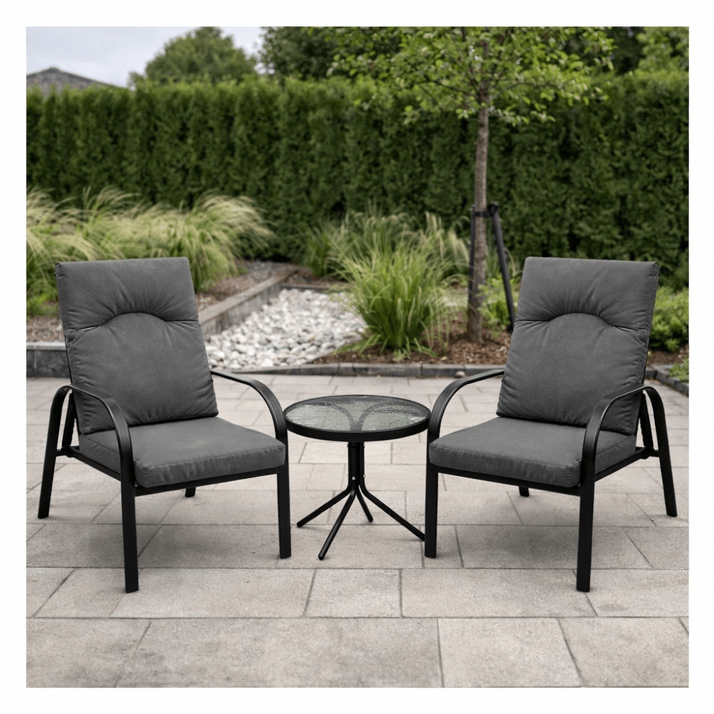 ბაღის ავეჯის კომპლექტი OEM HD-11162, 3Pcs, Furniture Set, Black