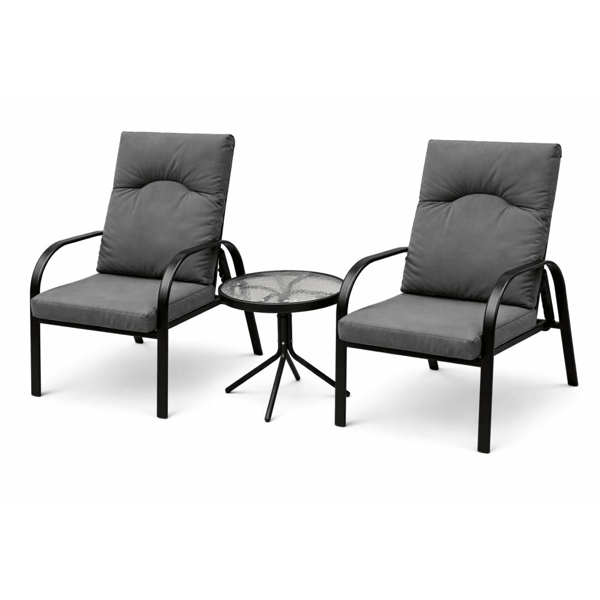 ბაღის ავეჯის კომპლექტი OEM HD-11162, 3Pcs, Furniture Set, Black