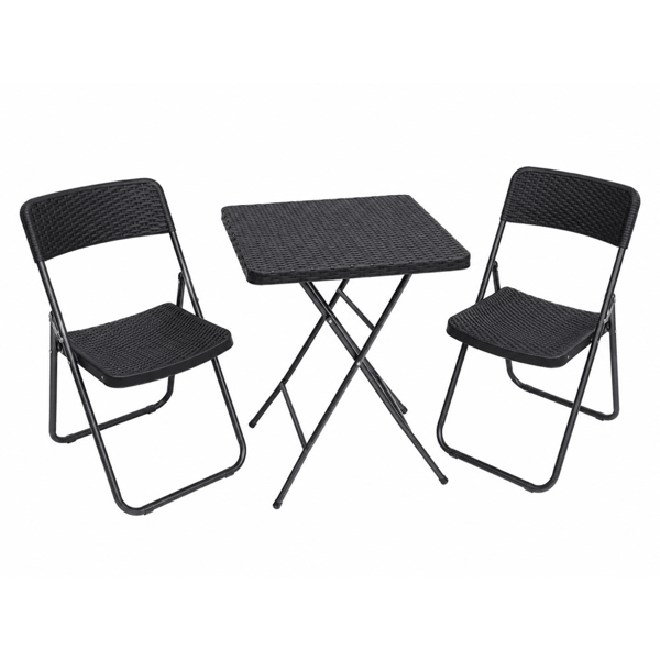ბაღის ავეჯის კომპლექტი OEM SS-003K-8, 3Pcs, Furniture Set, Black