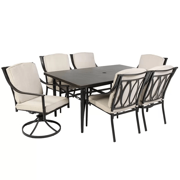 ბაღის ავეჯის კომპლექტი OEM JM-PS-T726, 7Pcs, Furniture Set, Black