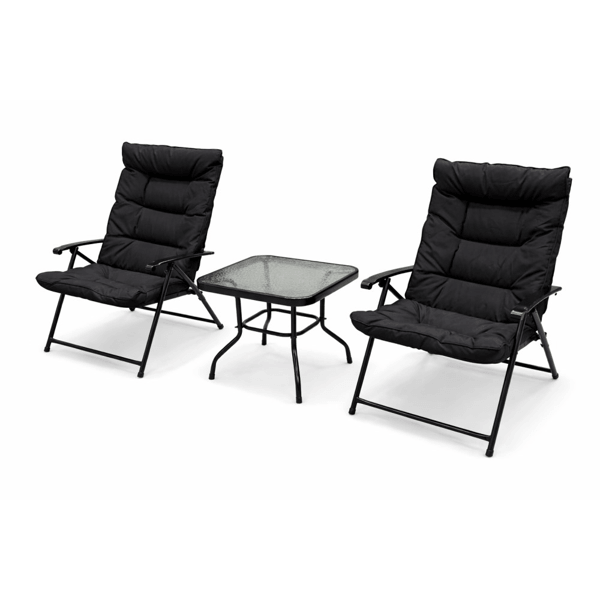 ბაღის ავეჯის კომპლექტი OEM J-08, 3Pcs, Furniture Set, Black