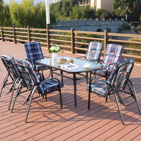 ბაღის ავეჯის კომპლექტი OEM J-02, 7Pcs, Furniture Set, Black