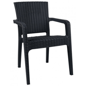 სკამი Comfort LILYUM RATTAN ARMCHAIR CT022, Chair, Antracite