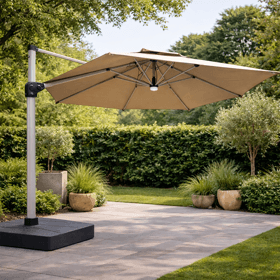 ბაღის ქოლგა განათებით OEM HY-051, Garden Umbrella, Beige