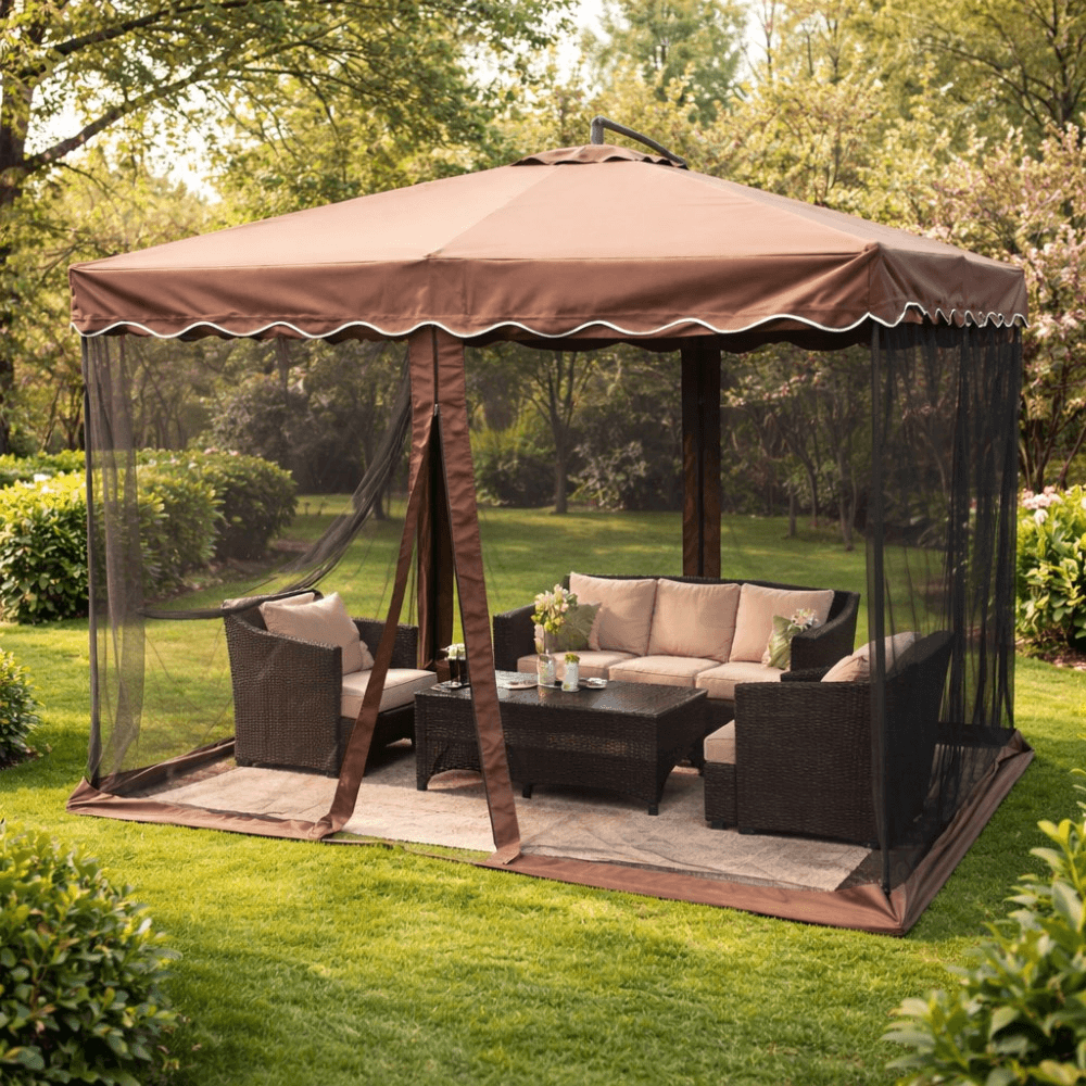 ბაღის ქოლგა OEM JH-567, Garden Umbrella, Brown