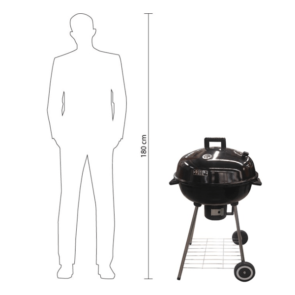 გრილი ნახშირის Grillman D004, 10Person, Grill, Black
