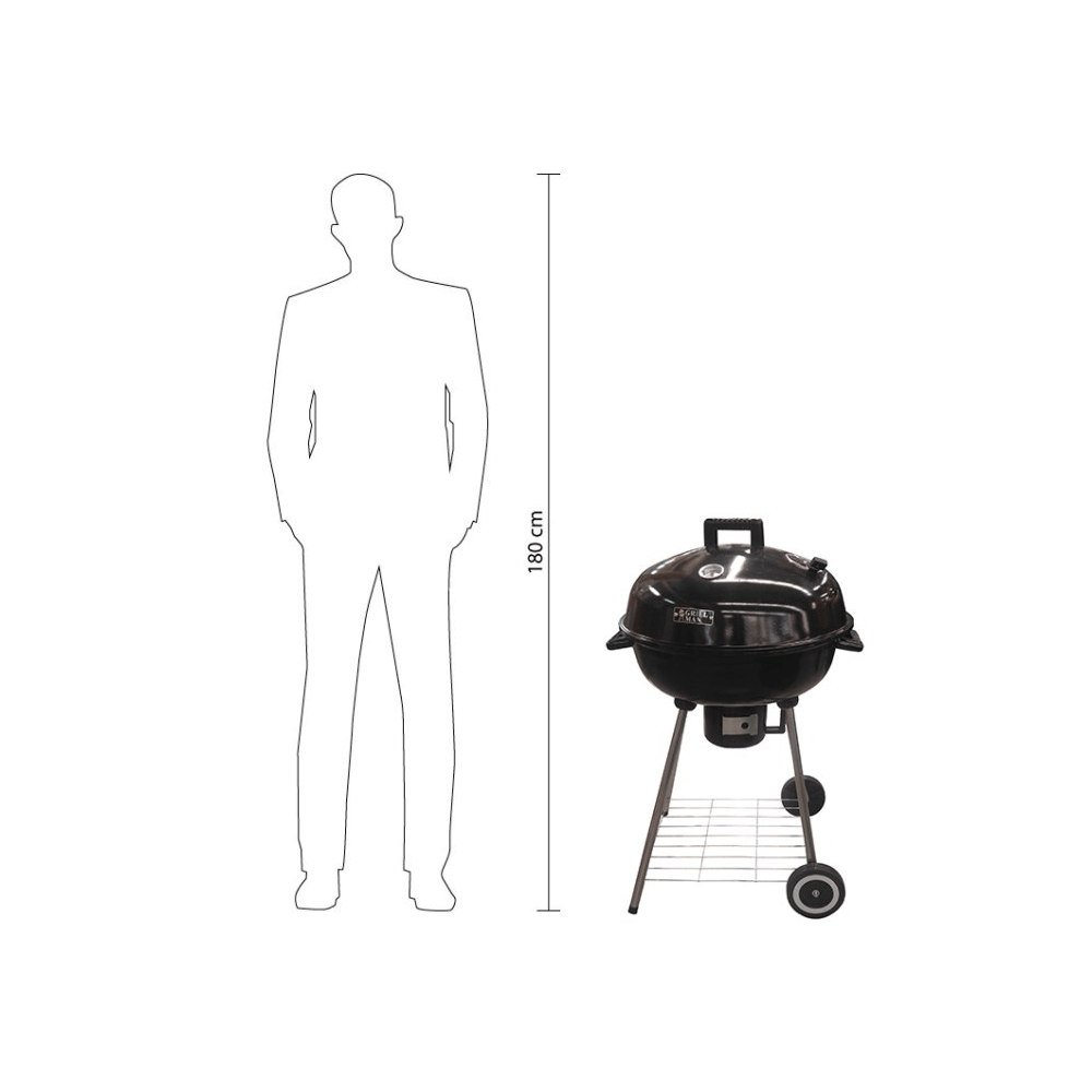 გრილი ნახშირის Grillman D004, 10Person, Grill, Black