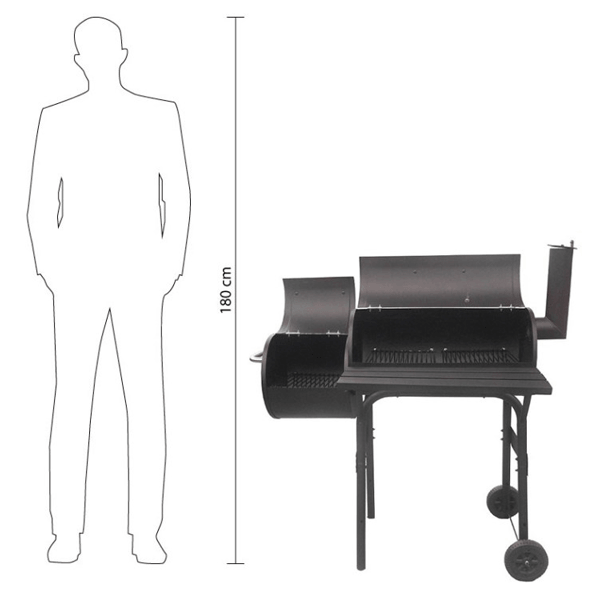გრილი ნახშირის Grillman D002, 10Person, Grill, Black