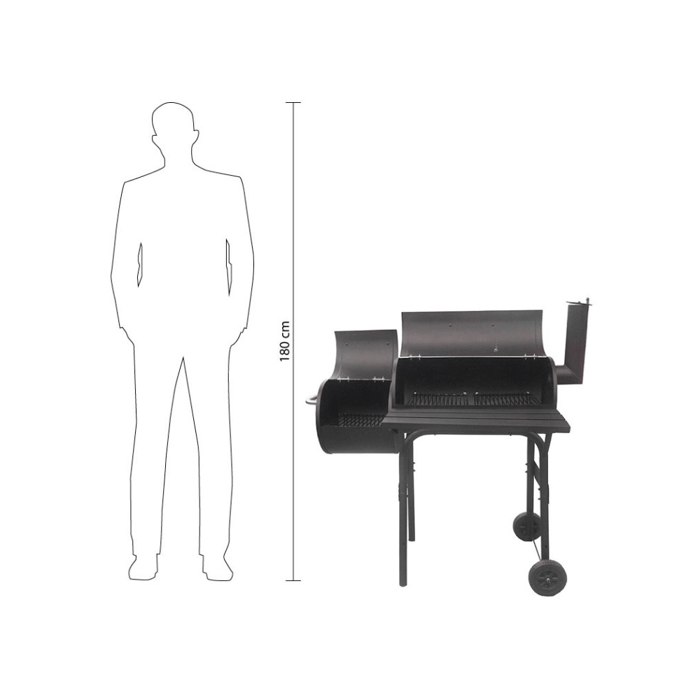 გრილი ნახშირის Grillman D002, 10Person, Grill, Black