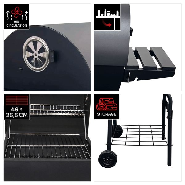 Grill-barbecue BARREL charcoal bbq 550, Black