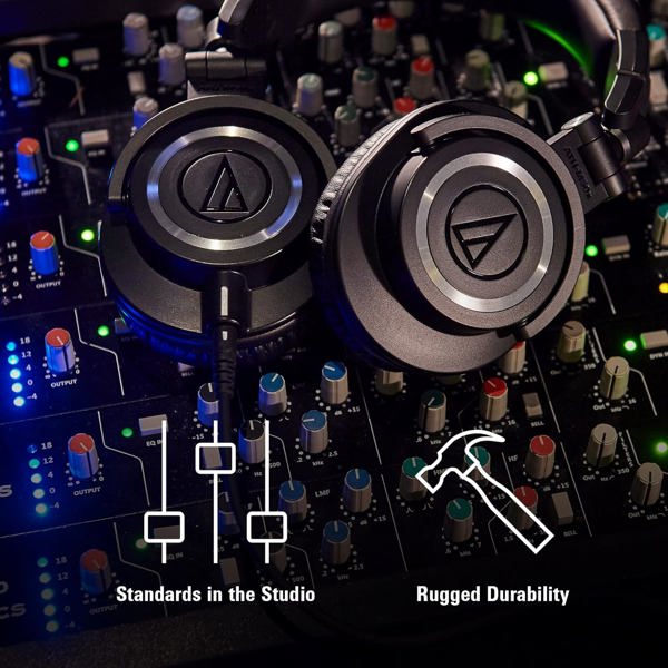 ყურსასმენი Audio-Technica ATH-M50X, Headset, Wired, 3.5mm, 6.3mm, Black