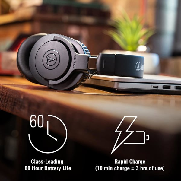 ყურსასმენი Audio-Technica ATH-M20XBT, Headset, Wireless, Bluetooth, 3.5mm, Black