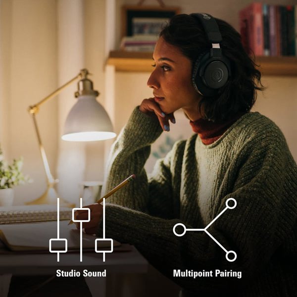 ყურსასმენი Audio-Technica ATH-M20XBT, Headset, Wireless, Bluetooth, 3.5mm, Black