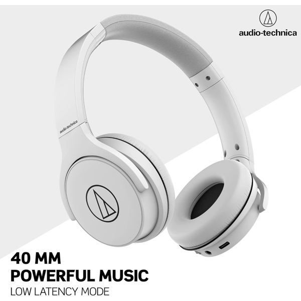 ყურსასმენი Audio-Technica ATH-S220BTWH, Headset, Wireless, 3.5mm, Bluetooth, White