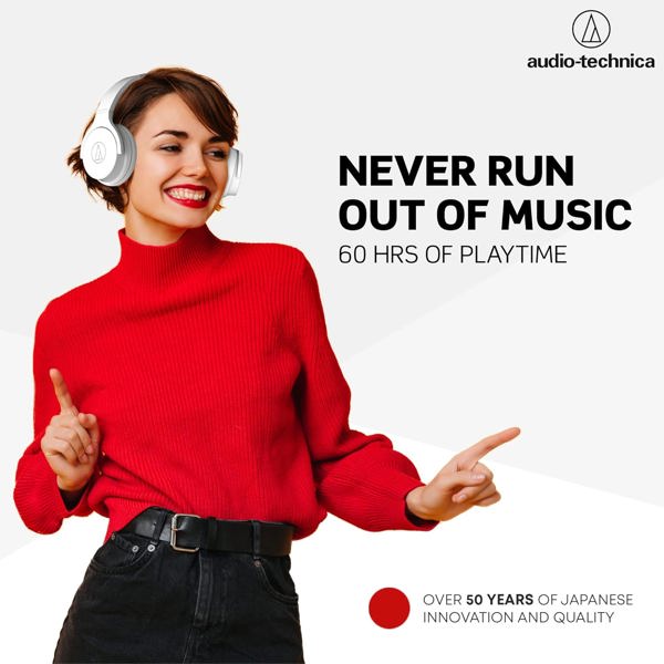 ყურსასმენი Audio-Technica ATH-S220BTWH, Headset, Wireless, 3.5mm, Bluetooth, White