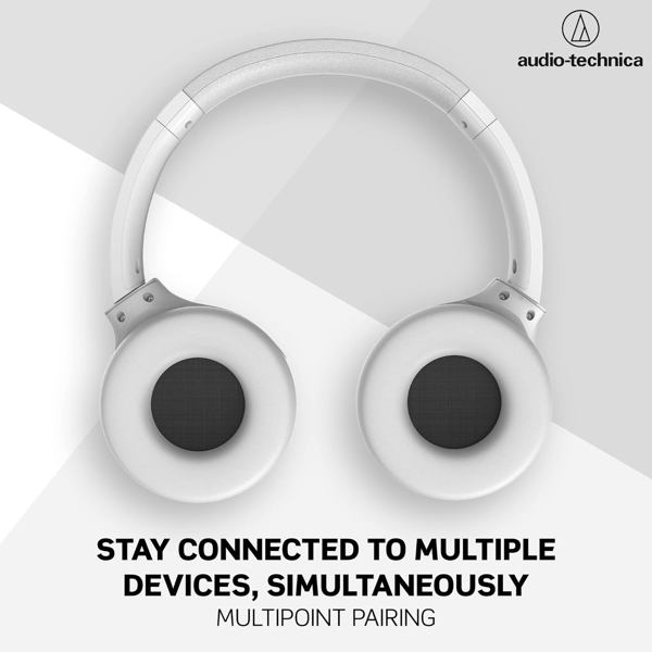 ყურსასმენი Audio-Technica ATH-S220BTWH, Headset, Wireless, 3.5mm, Bluetooth, White
