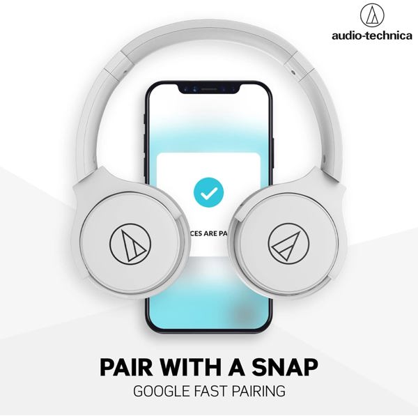 ყურსასმენი Audio-Technica ATH-S220BTWH, Headset, Wireless, 3.5mm, Bluetooth, White