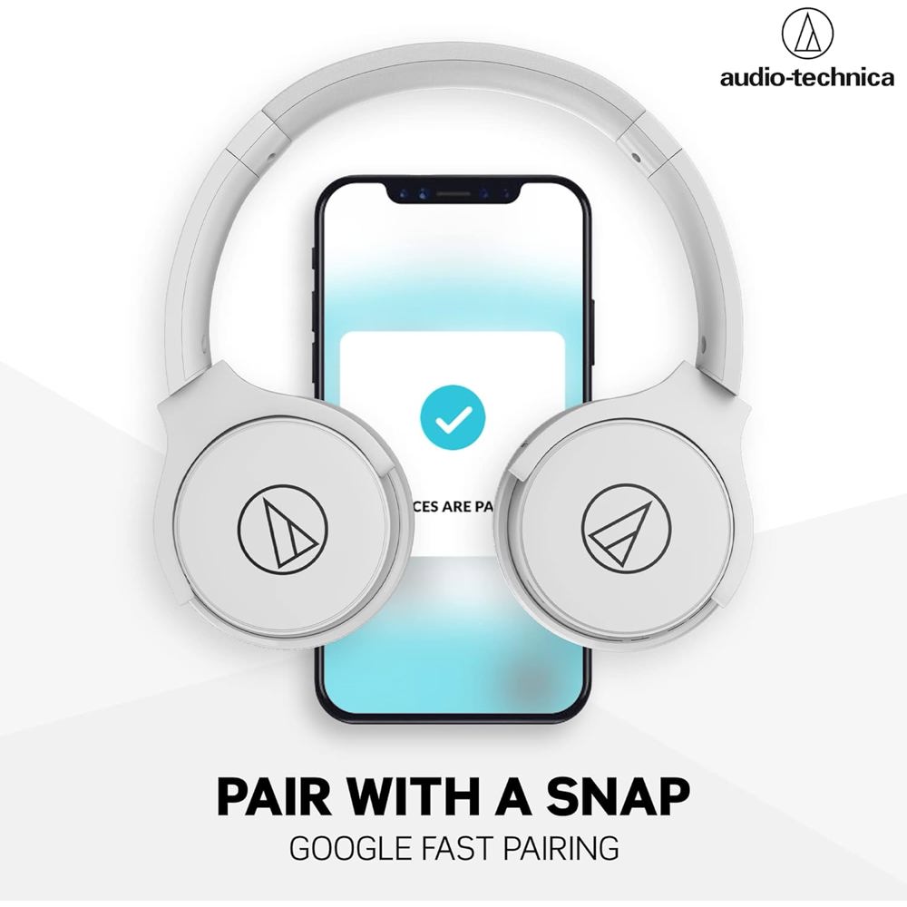 ყურსასმენი Audio-Technica ATH-S220BTWH, Headset, Wireless, 3.5mm, Bluetooth, White