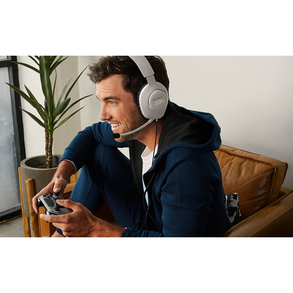ყურსასმენი JBL JBLQ100PWHTBLU Quantum 100P Console, Gaming Headset, Wired, 3.5,mm, White/Blue
