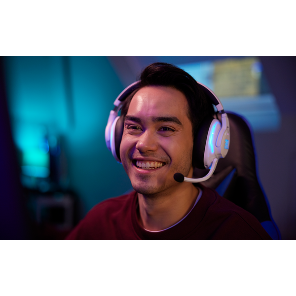 ყურსასმენი JBL JBLQ910PWLWHTBLU Quantum 910P Console, Gaming Headset, Wireless, USB, Bluetooth, 3.5mm, White