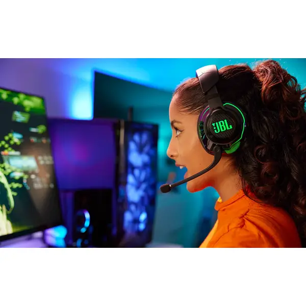 ყურსასმენი JBL JBLQ910XWLBLKGRN Quantum 910X, Gaming Headset, Wireless, USB, Bluetooth, 3.5mm, Black/Green