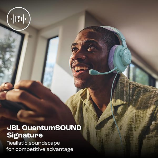 ყურსასმენი JBL JBLQTUM100M2CYN Quantum 100M2, Gaming Headset, Wired, 3.5mm, Cyan