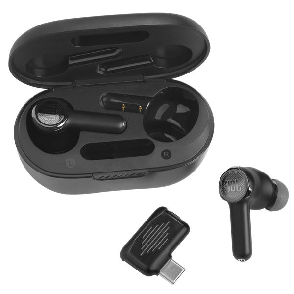 ყურსასმენი JBL JBLQUANTUMTWSBLK Quantum TWS, Gaming Earbuds, Wireless, Bluetooth, Type-C, Black