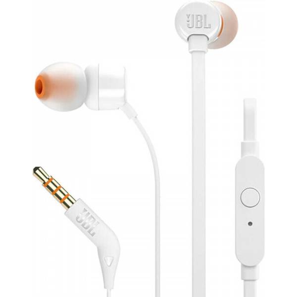 ყურსასმენი JBL JBLT110WHT Tune 110, In-Ear Headphones, Wired, 3.5mm, White