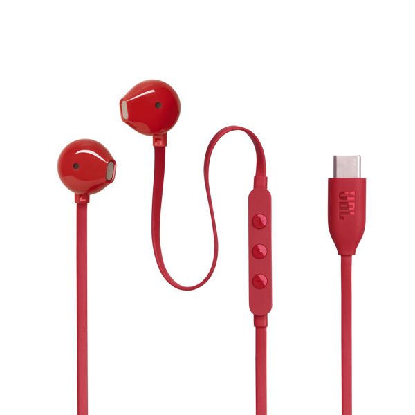 ყურსასმენი JBL JBLT305CRED Tune 305 USB-C, In-Ear Headphones, Wired, Type-C, Red