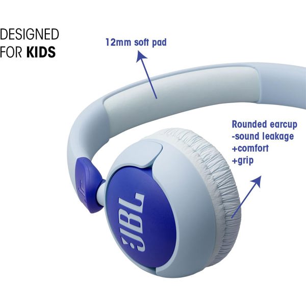 ყურსასმენი JBL JBLJR320BLU Junior 320, Headset, Wired, 3.5mm, White/Blue